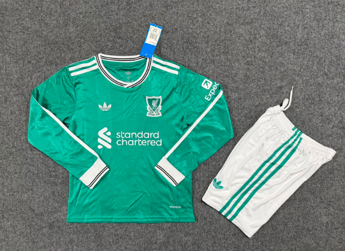 2025/2026 Long Sleeve Liverpool Third Away Football Jersey 1:1 Kids Size