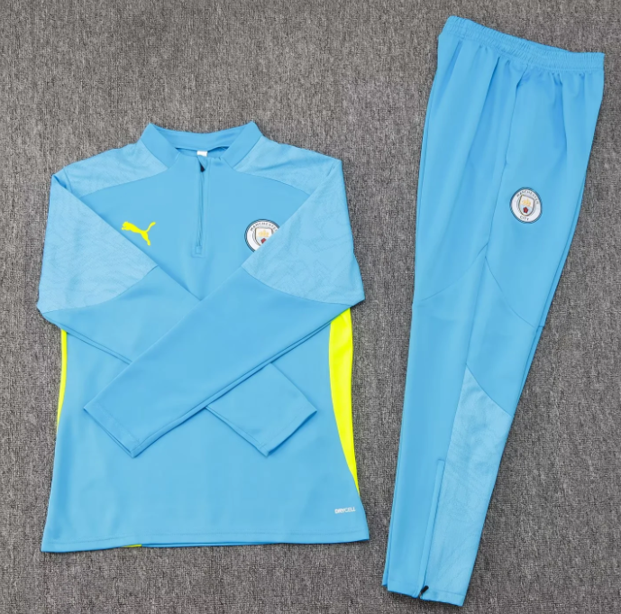 2024/2025 Manchester City Half-Pull Training Suit Bule Football Shirt 1:1 Set