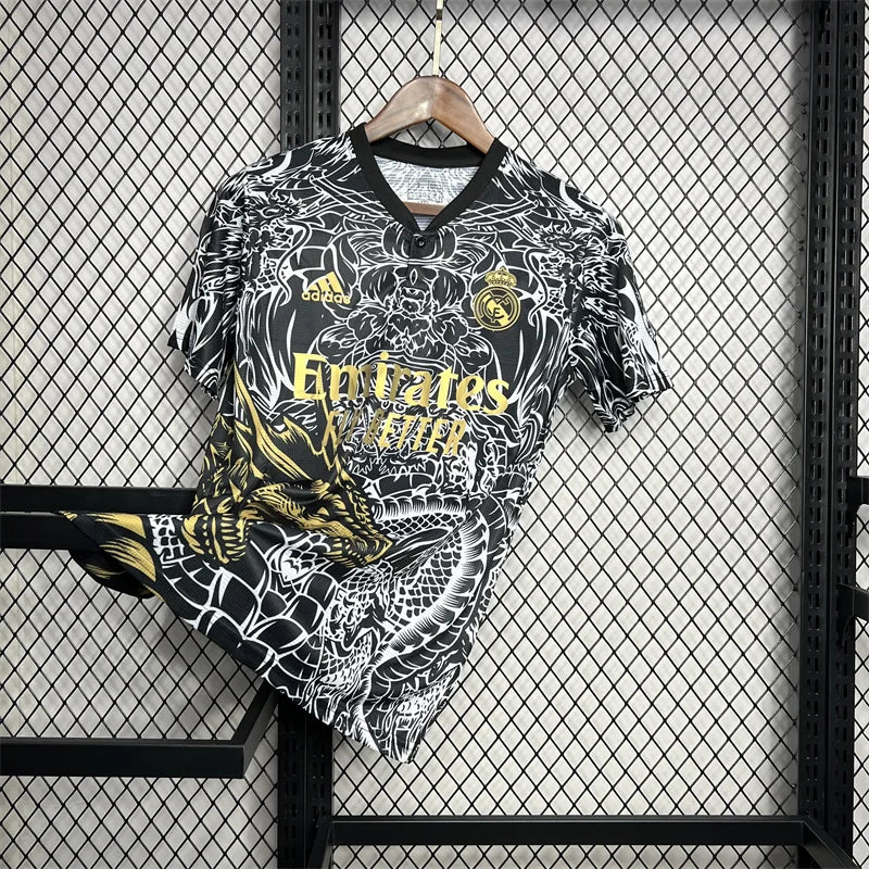 2024/2025 Real Madrid Black Dragon pattern Special Edition Jersey