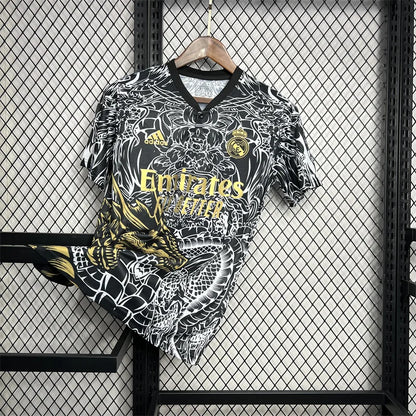 2024/2025 Real Madrid Black Dragon pattern Special Edition Jersey