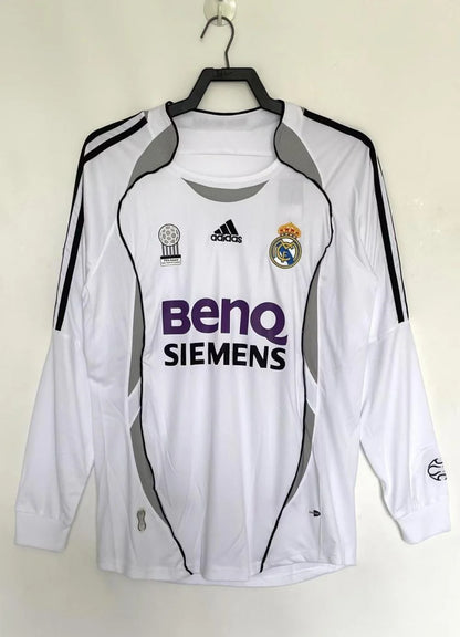 2006/2007 Retro Long Sleeve Real Madrid Home Jersey 1:1