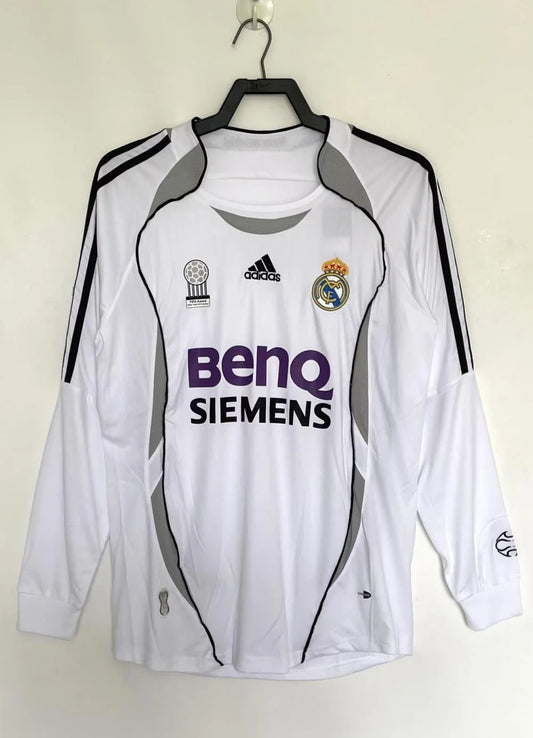 2006/2007 Retro Long Sleeve Real Madrid Home Jersey 1:1