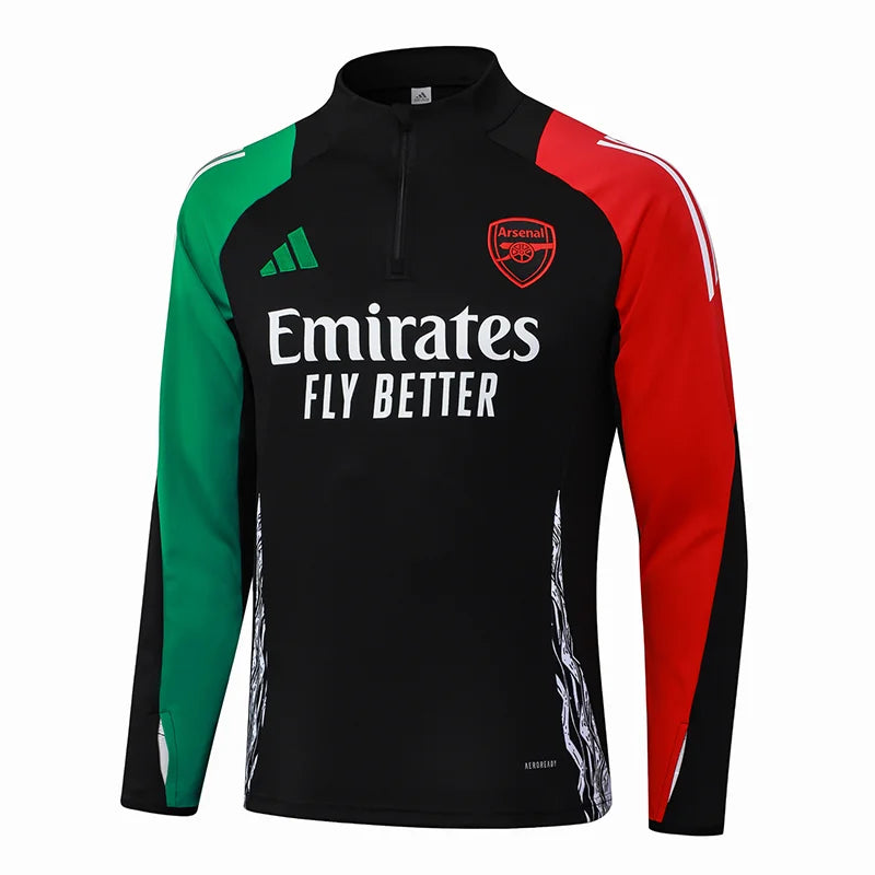 2024/2025 Arsenal Half-Pull Training Suit Black Football Shirt 1:1 Set