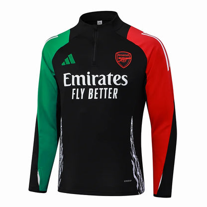 2024/2025 Arsenal Half-Pull Training Suit Black Football Shirt 1:1 Set