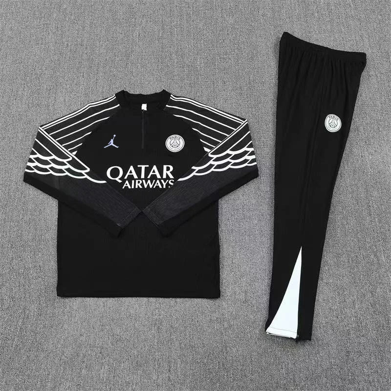 2025/2026 Psg Paris Saint-Germain Half-Pull Training Suit Black Set