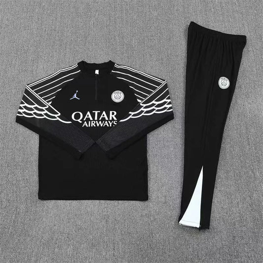 2025/2026 Psg Paris Saint-Germain Half-Pull Training Suit Black Set