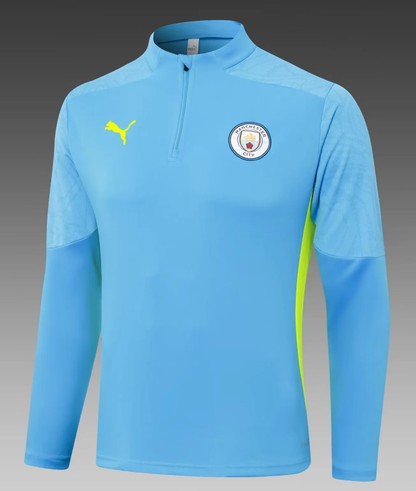 2024/2025 Manchester City Half-Pull Training Suit Bule Football Shirt 1:1 Set