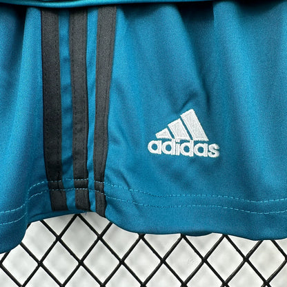 2017/2018 Retro Long Sleeve Real Madrid Third Away Football Shirt 1:1 Kids Size