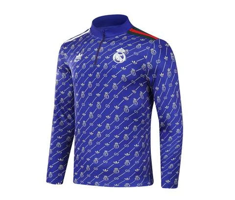 2024/2025 Real Madrid Royal Purple joint model Half-Pull Training Suit Football Shirt 1:1 Set