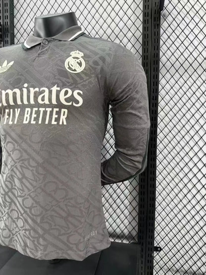 2024/2025 Player Version Real Madrid Third Away Long Sleeve Jersey 1:1