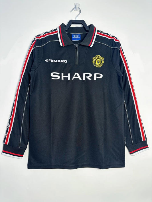 1998-1999 Retro Long Sleeve Manchester United Away Football Shirt 1:1