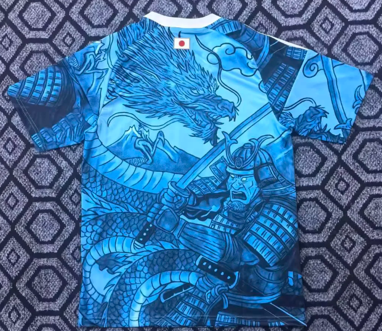 2025/2026 Japan Y-3 Samurai Dragon Blue Football Jersey 1:1