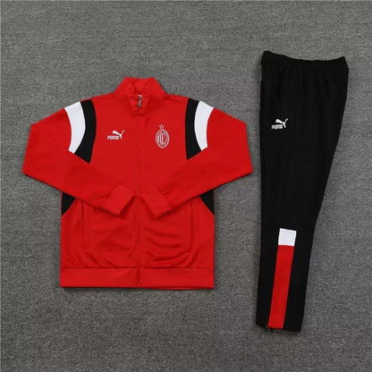 2023/2024 AC Milan Long Zipped Jacket Red Soccer Jersey 1:1 Set