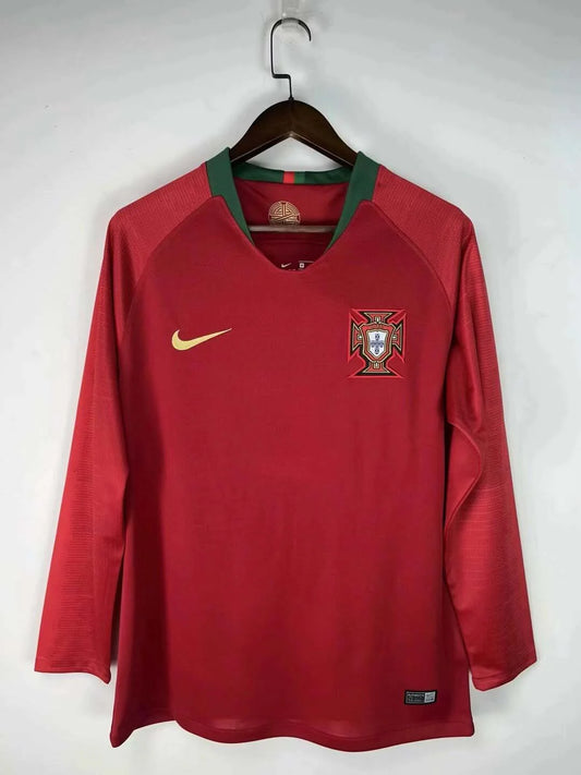2018 Retro Long Sleeve Portugal Home Football Shirt 1:1