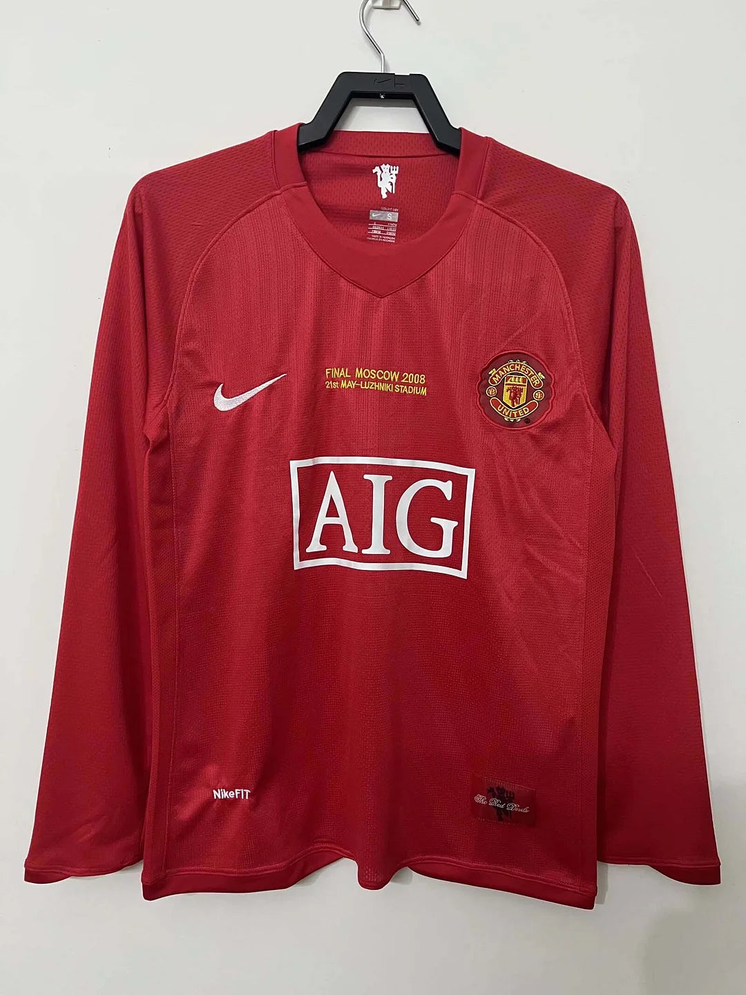 2007-2008 Retro Long Sleeve Manchester United Home Football Shirt 1:1