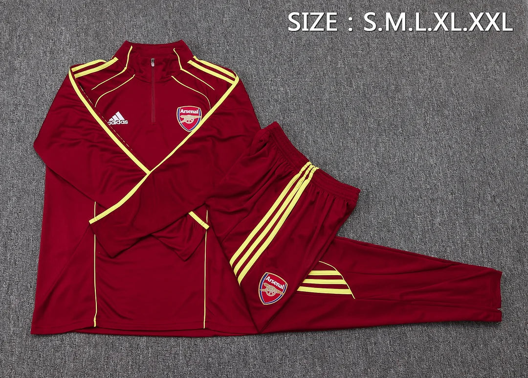 2025/2026 Arsenal Half-Pull Training Suit Maroon Retro Edition Football Shirt 1:1 Set