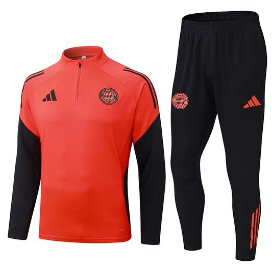2025/2026 Bayern Munich Half-Pull Training Suit Orange Football Shirt 1:1 Set
