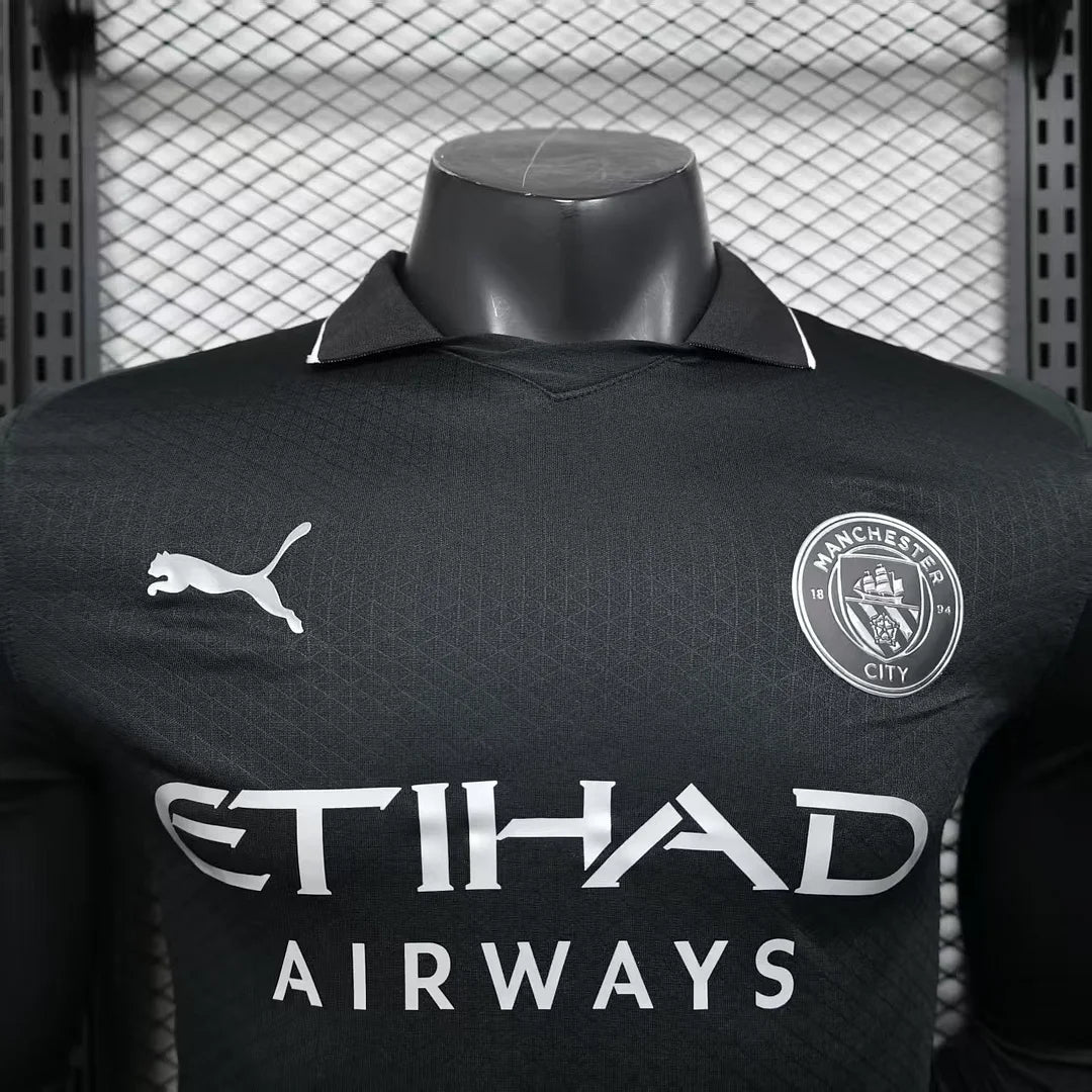 2025/2026 Long Sleeve Player Version Manchester City Away Football Shirt 1:1