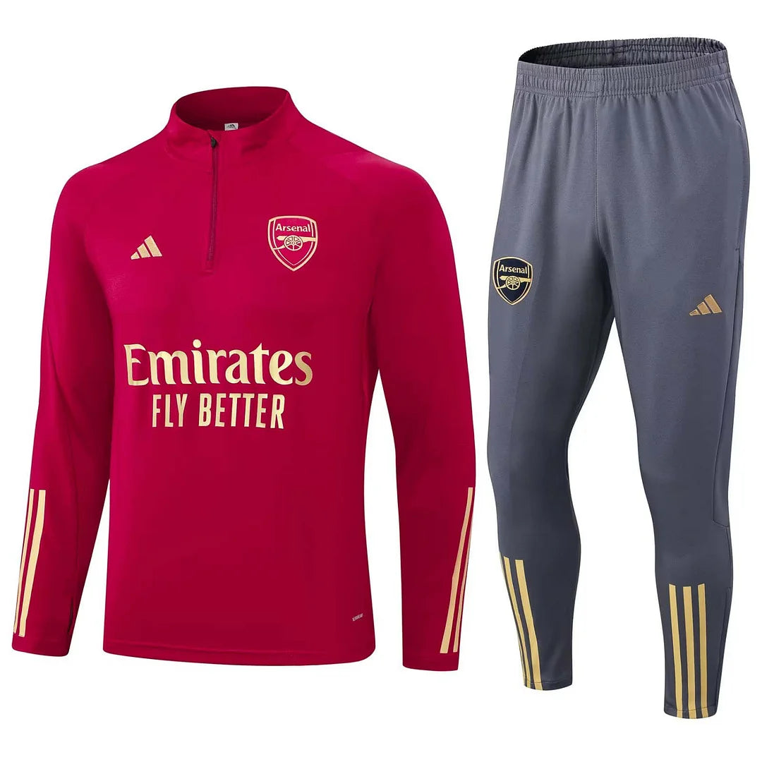 2023/2024 Arsenal Half-Pull Training Suit Red Football Shirt 1:1 Set