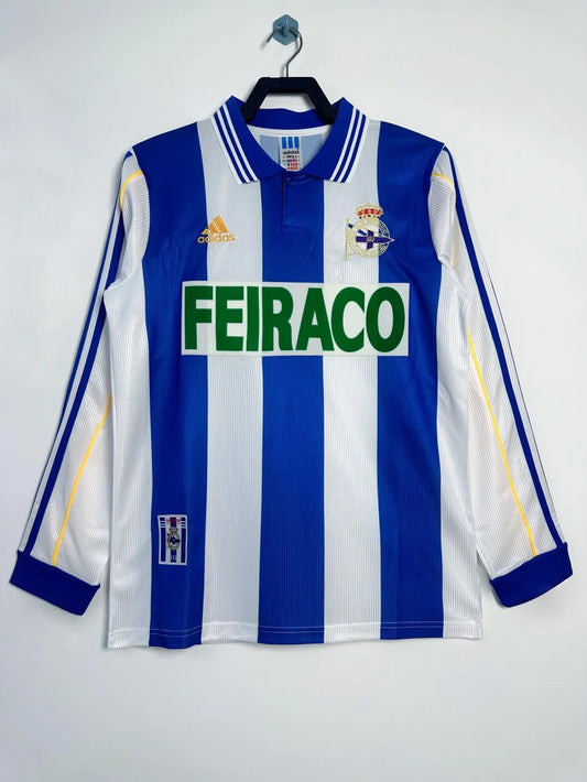 1999-2000 Retro Long Sleeve Deportivo Home Football Shirt 1:1