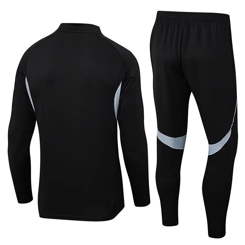 2025-2026 Real Madrid Black Half-Pull Training Suit Football Shirt 1:1 Set