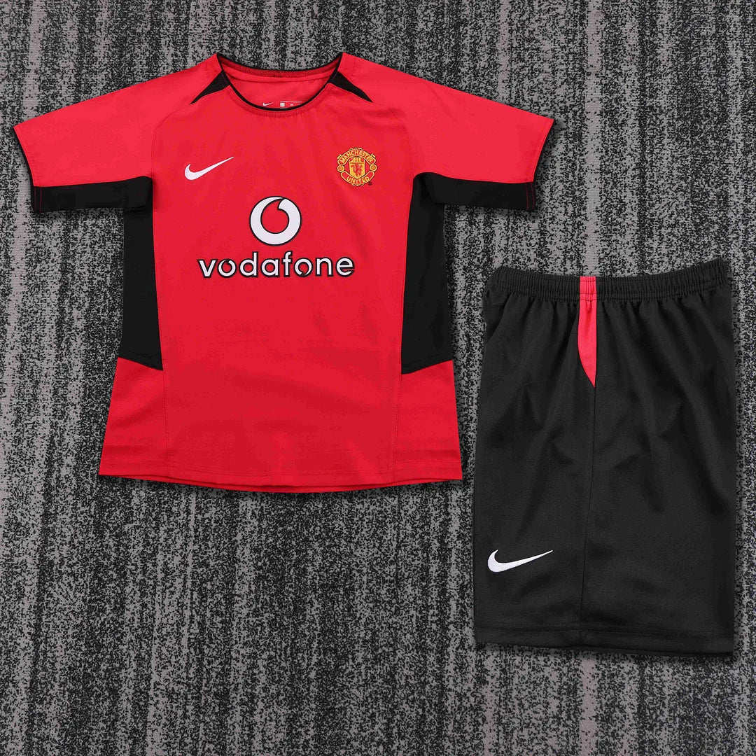 2002-2004 Retro Manchester United Home Football Shirt 1:1 Kids Size