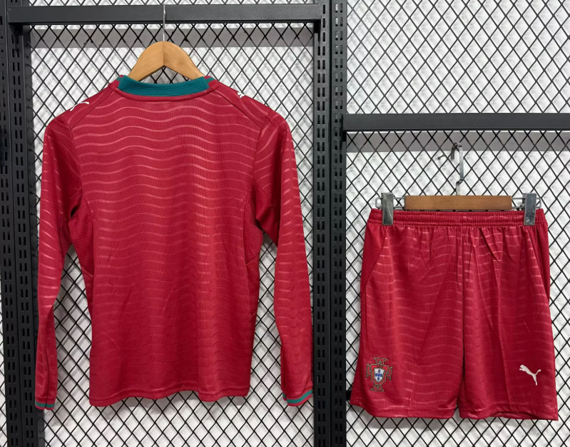 2026 Long Sleeve Portugal Home Football Shirt 1:1 Kids Size