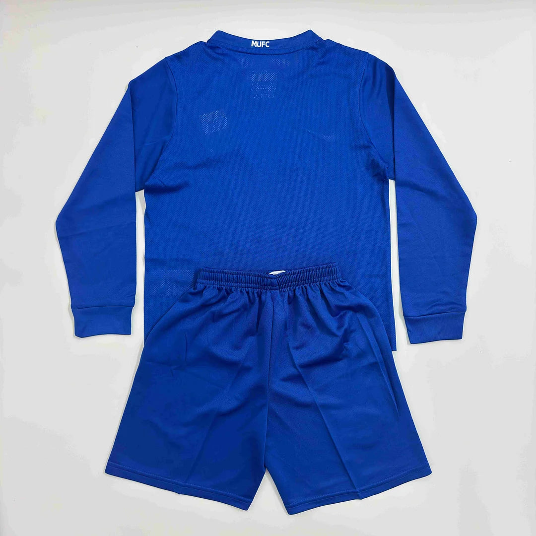 2008/2009 Retro Long Sleeve Manchester United Third Away Football Shirt 1:1 Kids Size