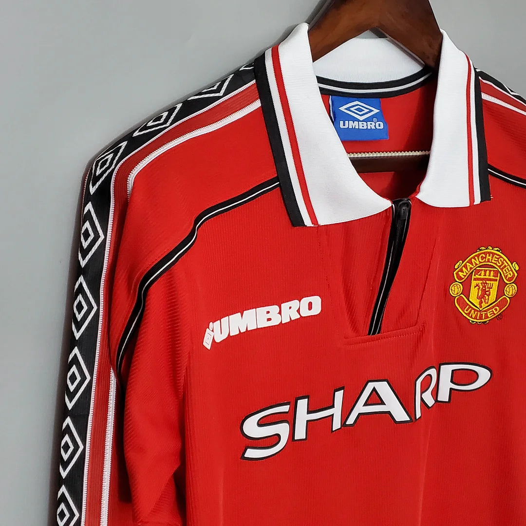 1998-1999 Retro Long Sleeve Manchester United Home Football Shirt 1:1