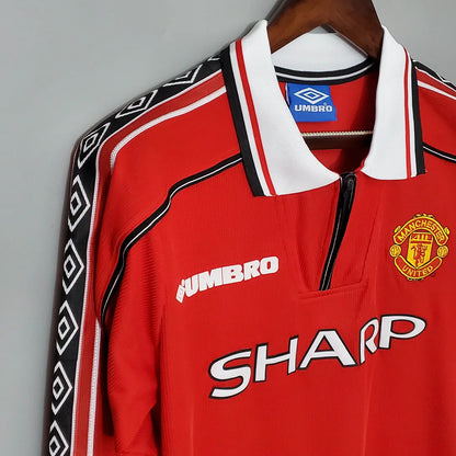 1998-1999 Retro Long Sleeve Manchester United Home Football Shirt 1:1