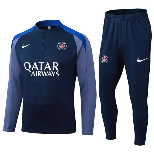 2025/2026 Psg Paris Saint-Germain Half-Pull Training Suit Royal Blue Set 01