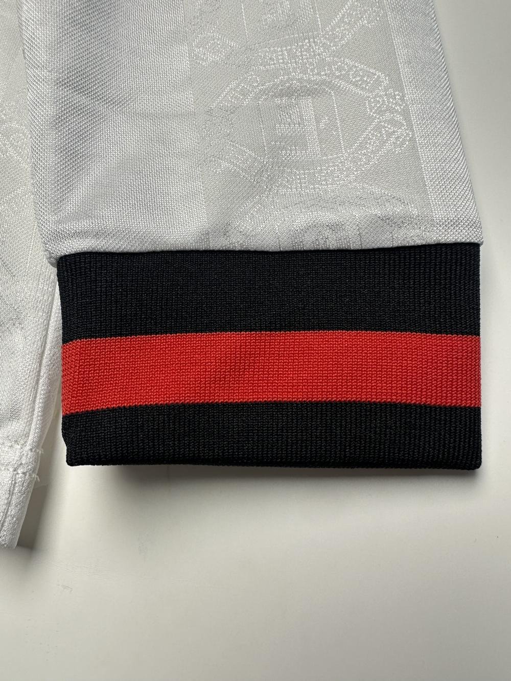 1998-1999 Retro Long Sleeve Manchester United Away White Football Shirt 1:1