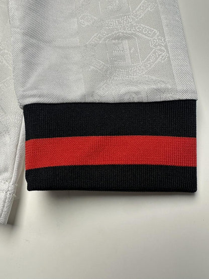 1998-1999 Retro Long Sleeve Manchester United Away White Football Shirt 1:1