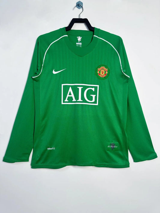 2007/2008 Retro Long Sleeve Manchester United Goalkeeper Green Football Shirt 1:1
