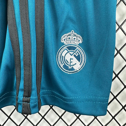 2017/2018 Retro Long Sleeve Real Madrid Third Away Football Shirt 1:1 Kids Size