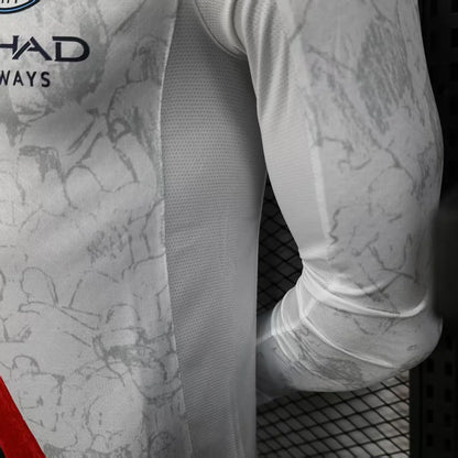 2025/2026 Long Sleeve Player Version Manchester City KidSuper Joint Edition White Football Shirt 1:1