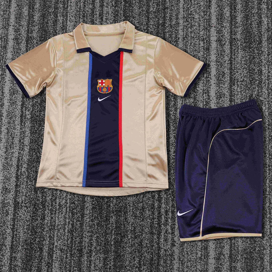 2001-2002 Retro Barcelona Away Football Shirt 1:1 Kids Size