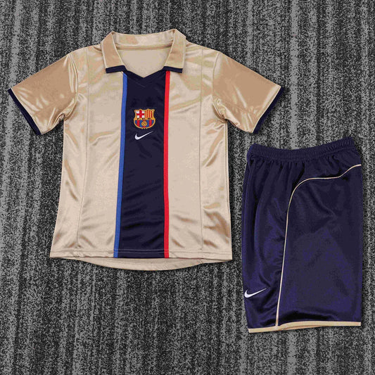 2001-2002 Retro Barcelona Away Football Shirt 1:1 Kids Size
