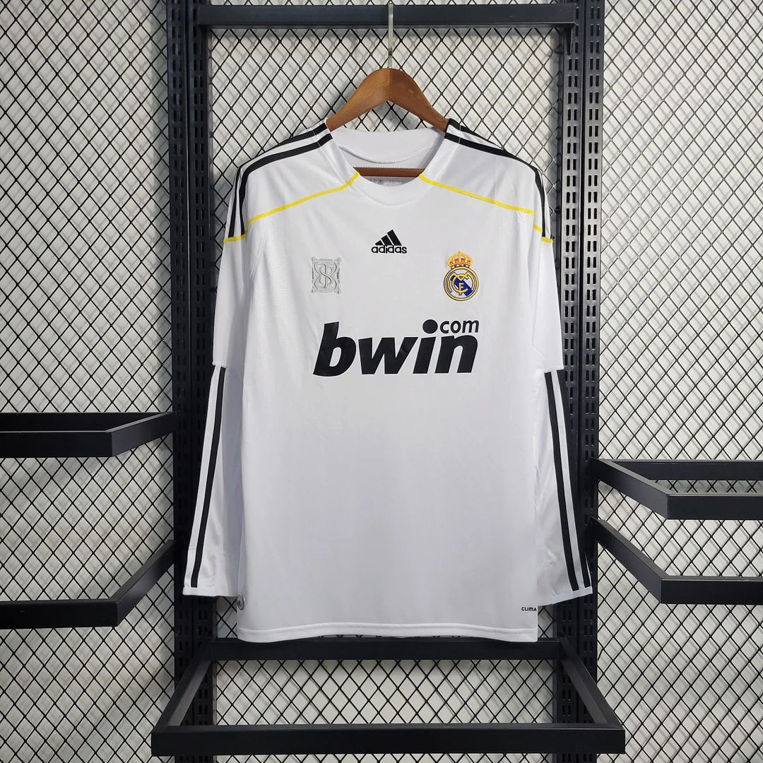 2009/2010 Retro Long Sleeve Real Madrid Home Soccer Jersey 1:1
