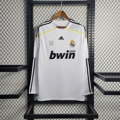 2009/2010 Retro Long Sleeve Real Madrid Home Soccer Jersey 1:1