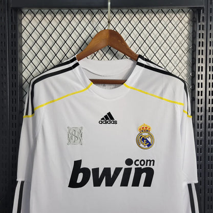 2009/2010 Retro Long Sleeve Real Madrid Home Soccer Jersey 1:1