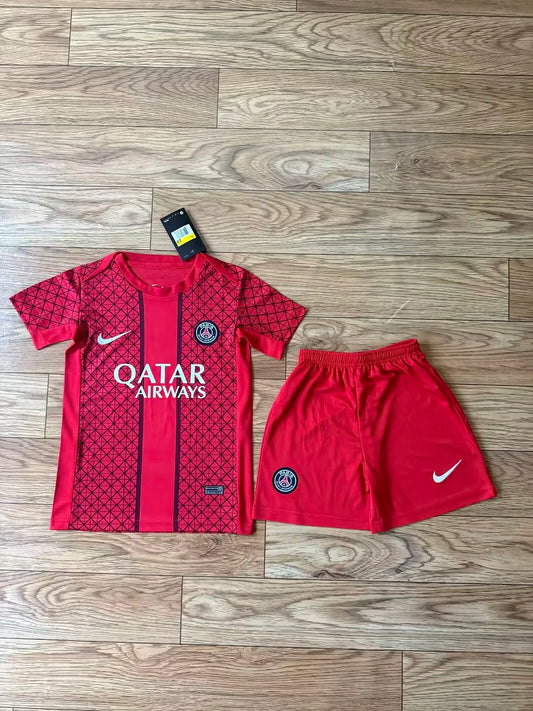 2025/2026 Psg Paris Saint-Germain Training Clothes Red Football Shirt 1:1 Kids Size