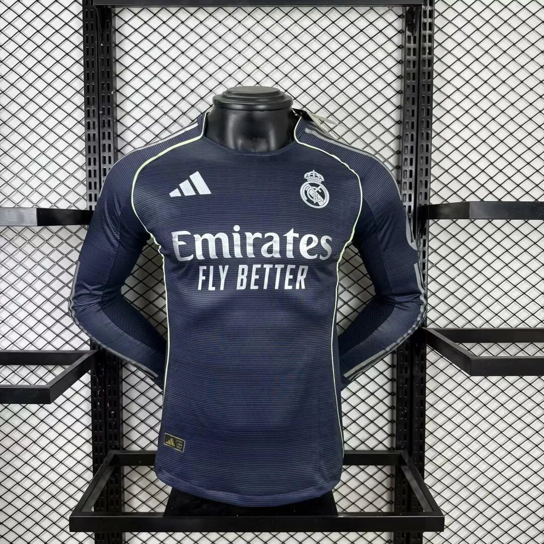2025/2026 Player Version Real Madrid Away Long Sleeve Jersey 1:1