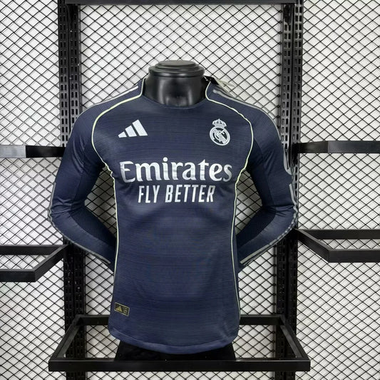 2025/2026 Player Version Real Madrid Away Long Sleeve Jersey 1:1