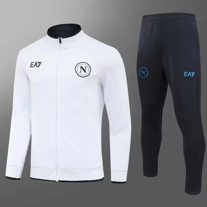 2024 Napoli Long Zipped Jacket white Football Shirt 1:1 Set