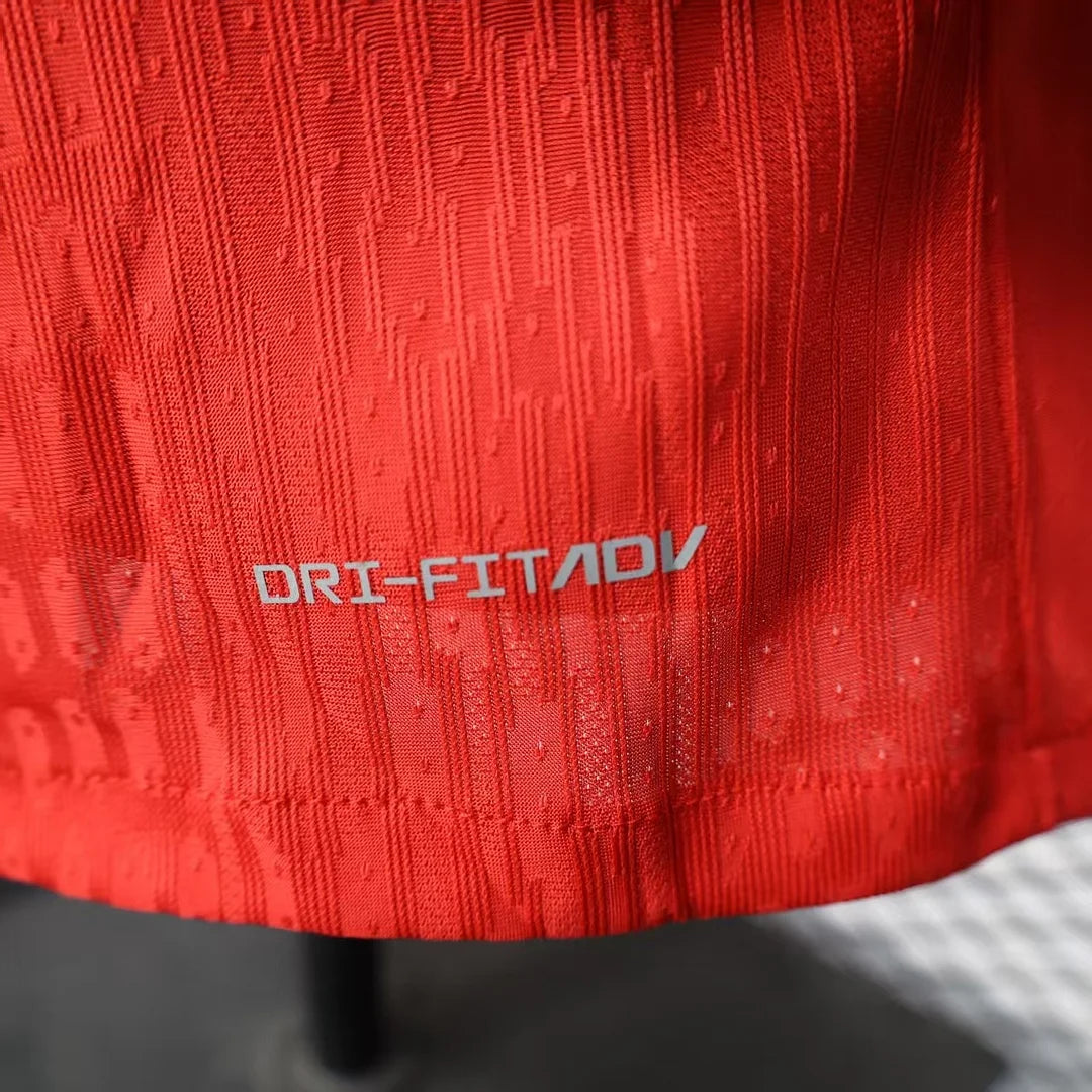 2025/2026 Long Sleeve Player Version Paris Saint-Germain Third away Red Football Shirt 1:1