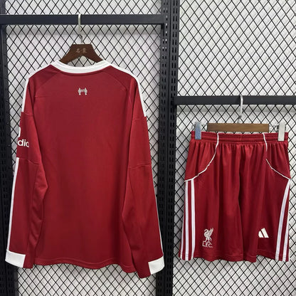 2025/2026 Long Sleeves Liverpool Home Football Jersey 1:1 Kids Size