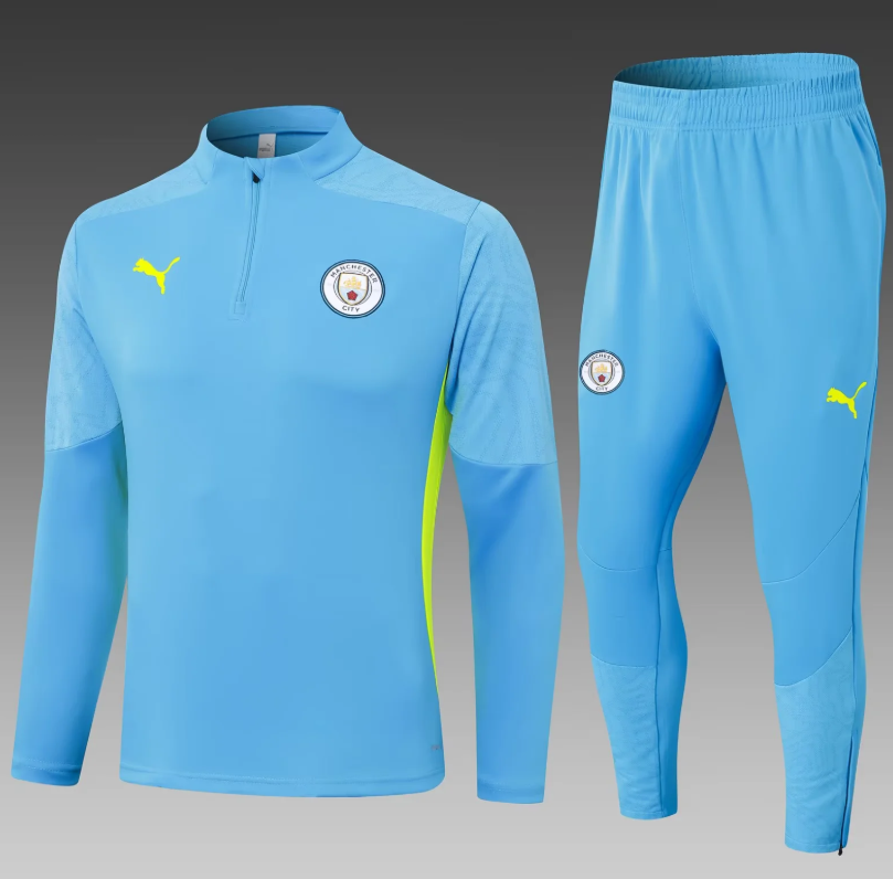 2024/2025 Manchester City Half-Pull Training Suit Bule Football Shirt 1:1 Set