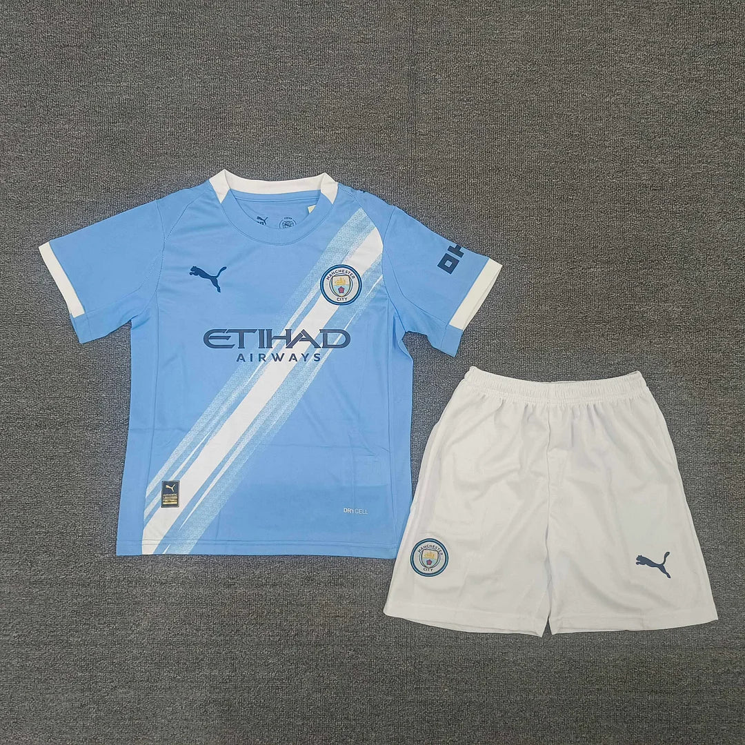 2025/2026 Manchester City Home 01 Football Jersey 1:1 Kids Size