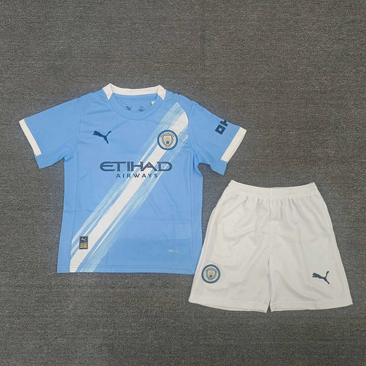 2025/2026 Manchester City Home 01 Football Jersey 1:1 Kids Size